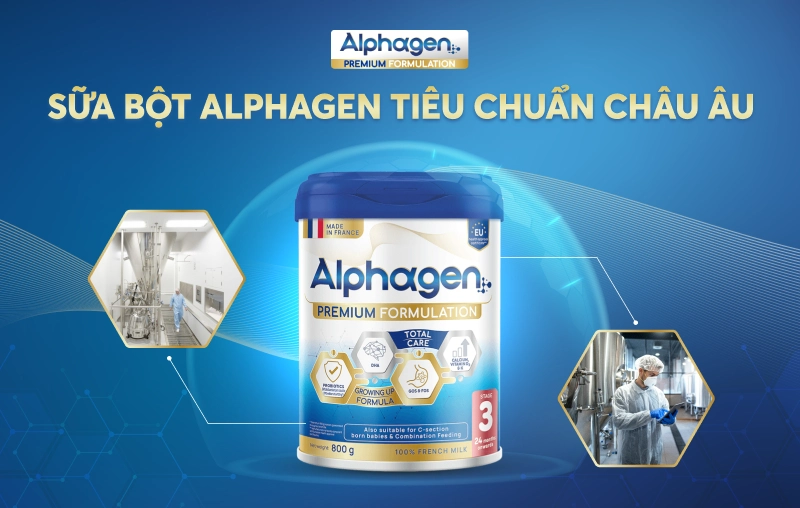 Sữa bột Alphagen tiêu chuẩn châu Âu, sản xuất và nhập khẩu từ Pháp: Nguồn dinh dưỡng cao cấp cho sự phát triển của trẻ