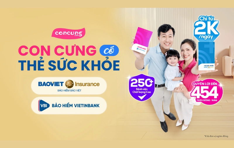 Top 3 gói thẻ bảo hiểm sức khỏe cho bé từ các hãng bảo hiểm uy tín hàng đầu Việt Nam tại Con Cưng