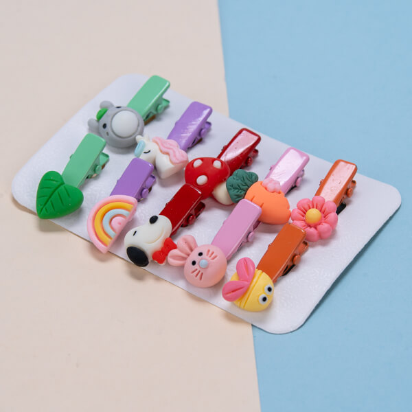 Set kẹp tóc cho bé 10 món Animo A2204_MN020 (Nhiều màu)