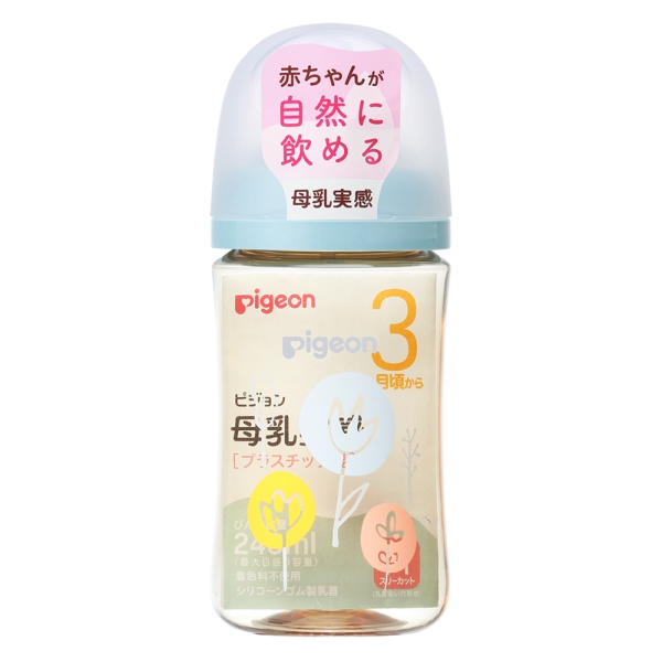 Bình sữa Pigeon PPSU Plus WN3 phiên bản Nhật 240 ml, hình Hoa