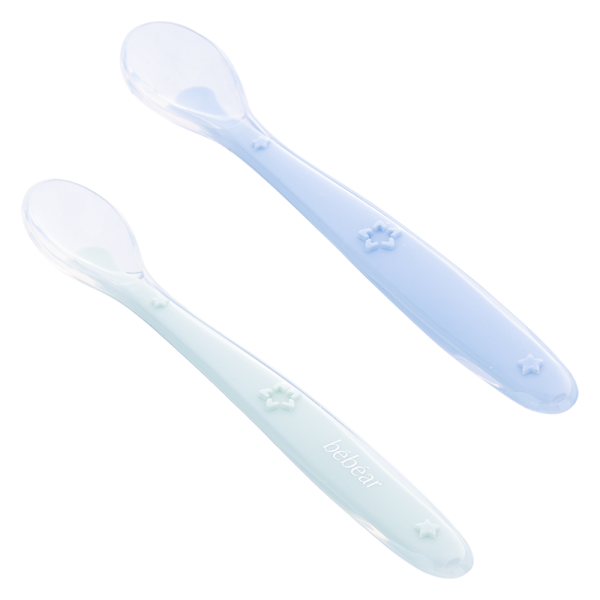 Bộ 2 muỗng silicone Bebear (Xanh dương+ Xanh lá, BS7540)