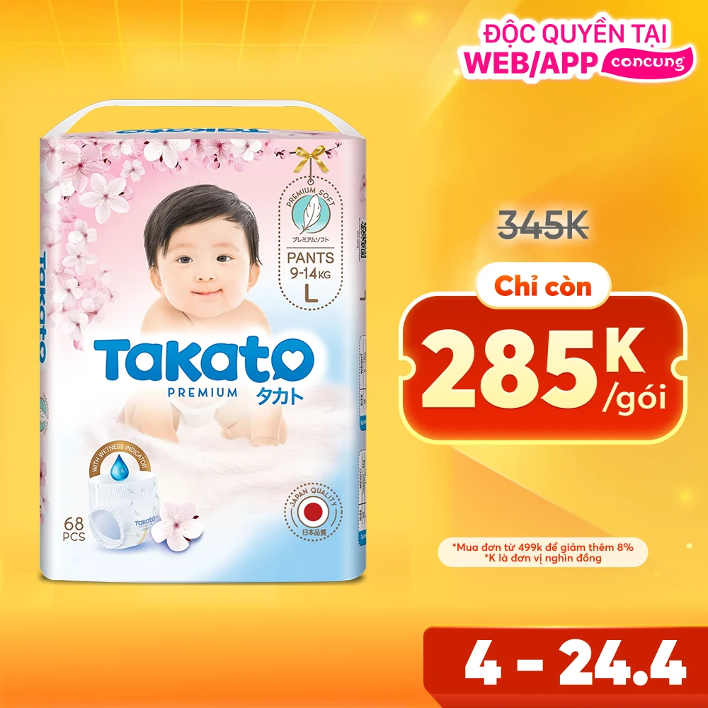 Tã quần Takato siêu mềm mại (L, 68 miếng)