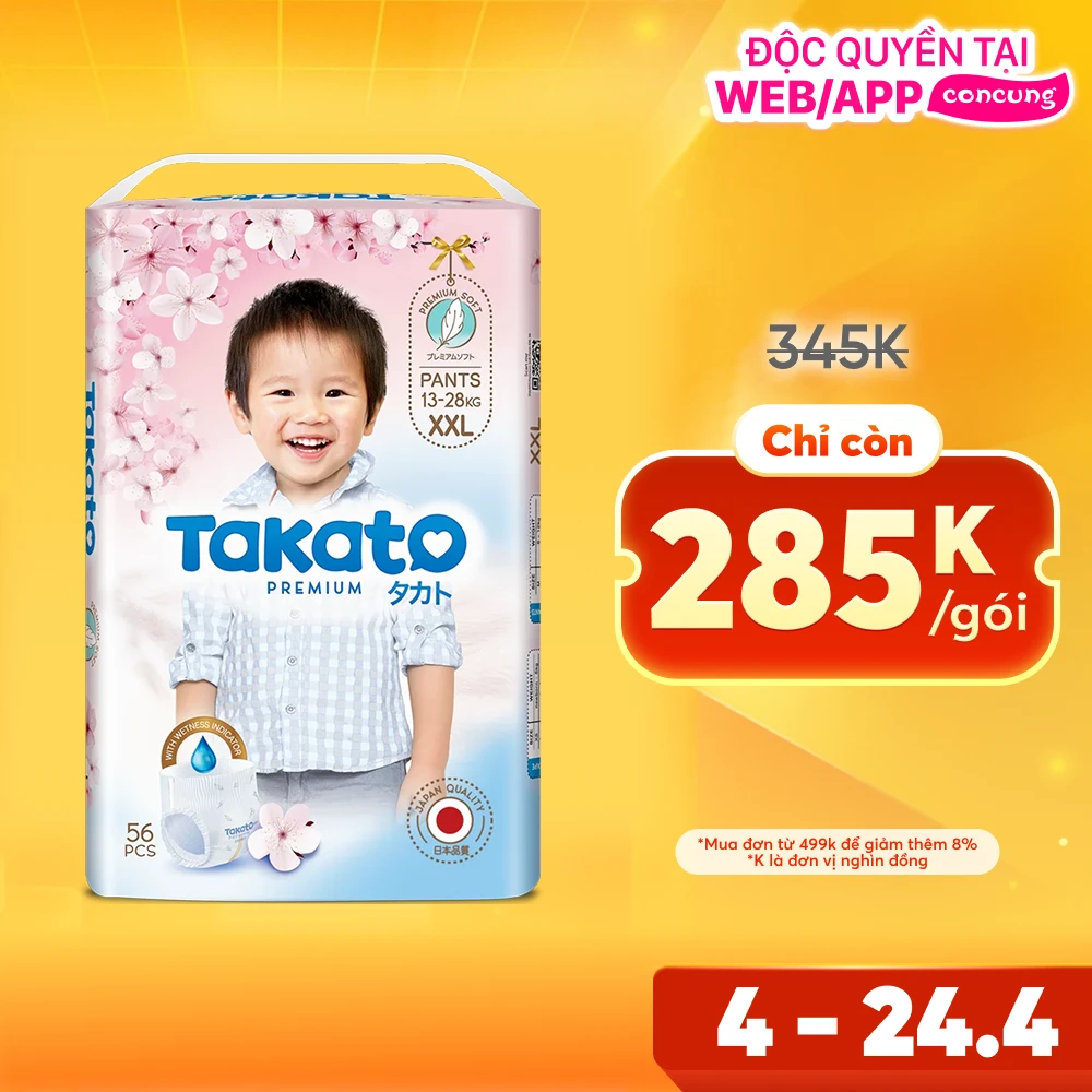Tã quần Takato siêu mềm mại (XXL, 56 miếng)