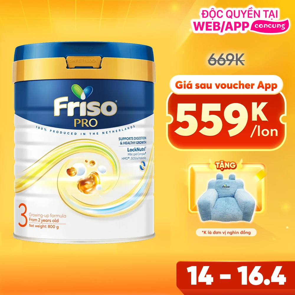 SPDDCT Friso Pro 3, 800g (trên 2 tuổi)