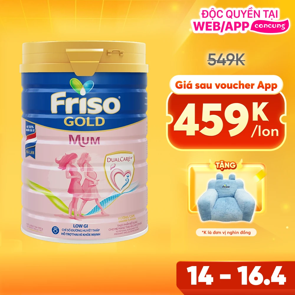 Sữa bầu Friso Mum Gold 900g hương cam