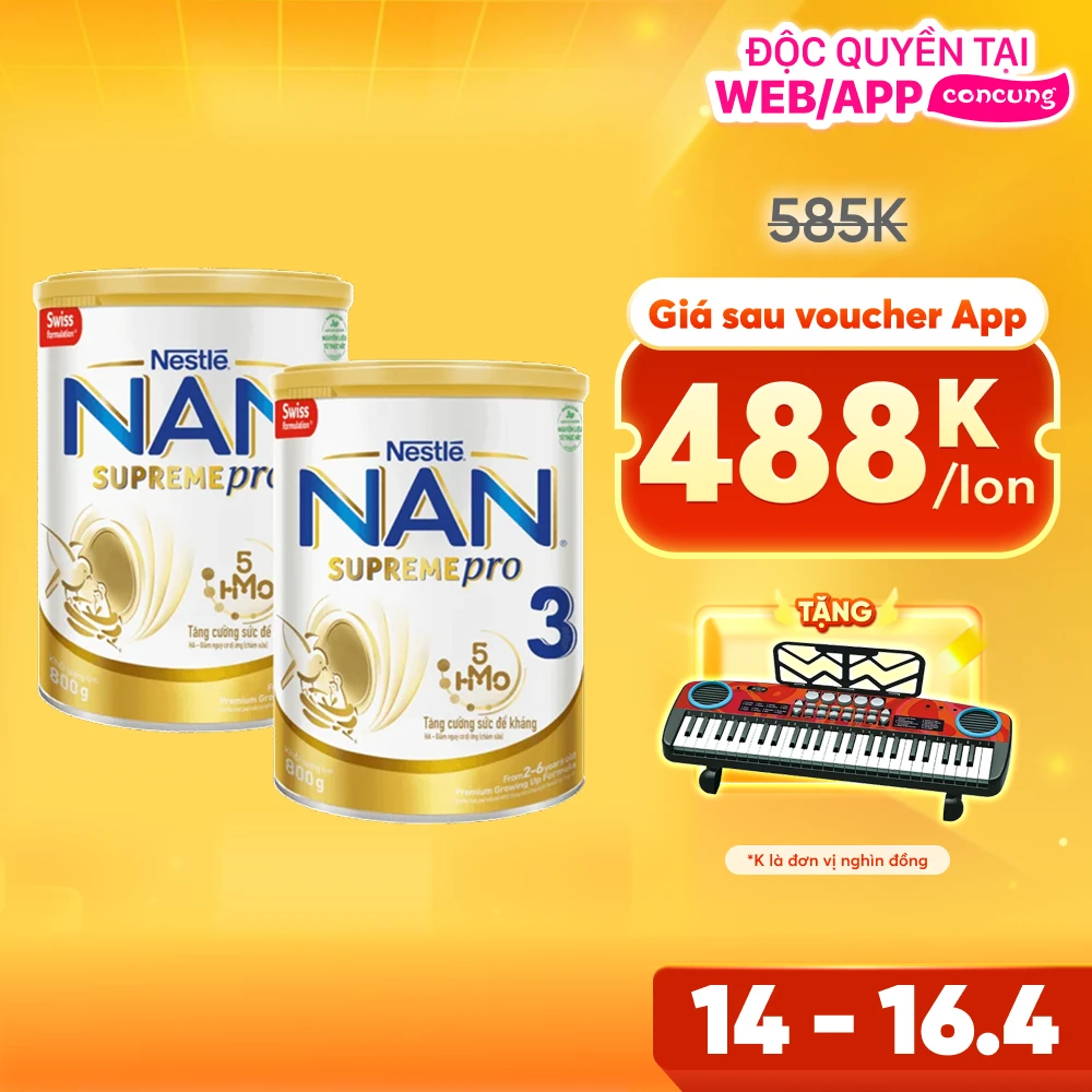 Combo 2 Sữa NAN SUPREME PRO số 3 800g (2-6 tuổi)