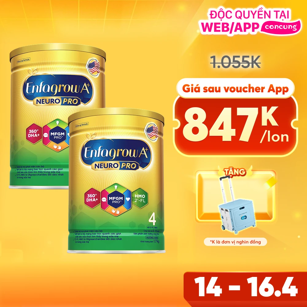 Combo 2 Enfagrow A số 4 1700g 2flex