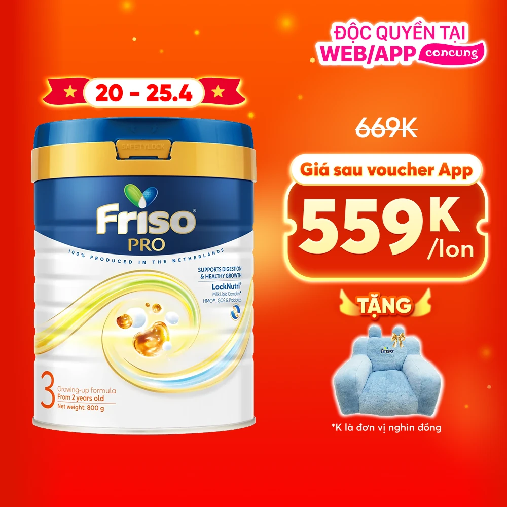 SPDDCT Friso Pro 3, 800g (trên 2 tuổi)