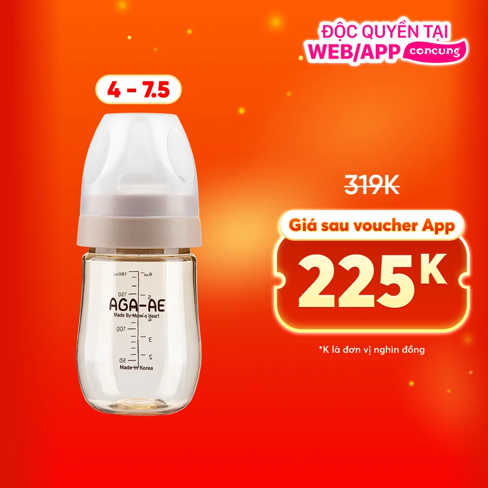 Bình sữa PPSU Aga-ae 180ml (Beige)