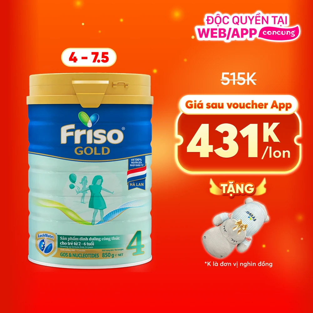 Friso Gold 4, 2 - 6 tuổi, 800g (Giao bao bì ngẫu nhiên)