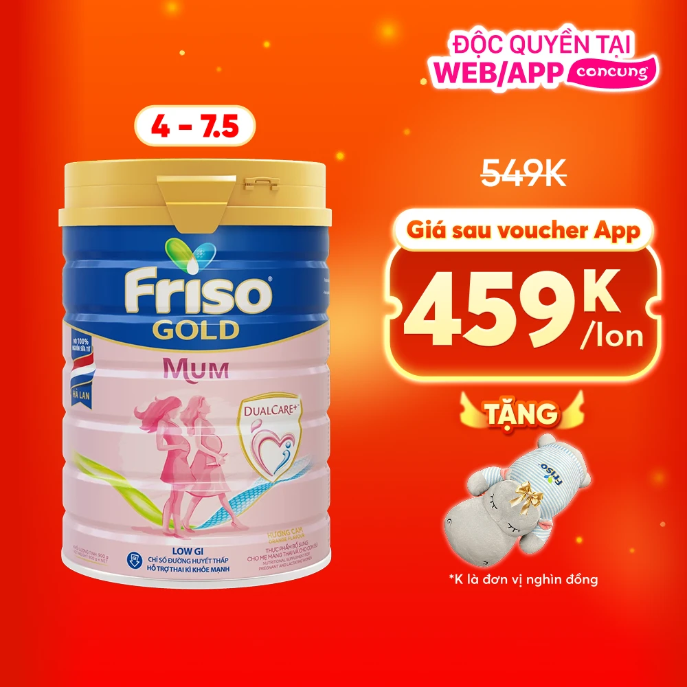 Sữa bầu Friso Mum Gold 900g hương cam