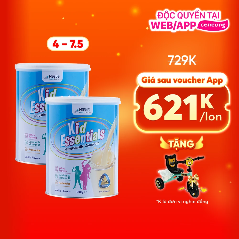 Thực phẩm dinh dưỡng y học Nestle Kid Essentials Nutritionally Complete 800g (1-10 tuổi)