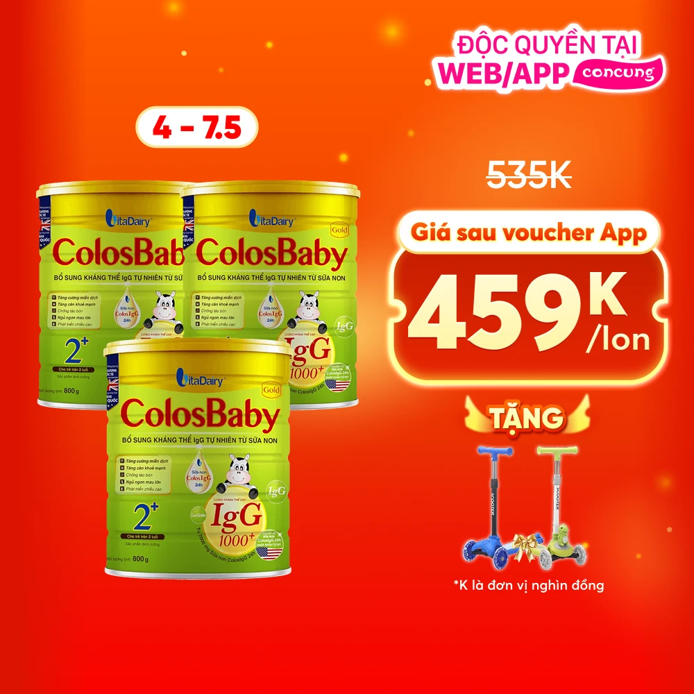 Combo 3 Sữa ColosBaby Gold 2+ 800g (Trên 2 tuổi)