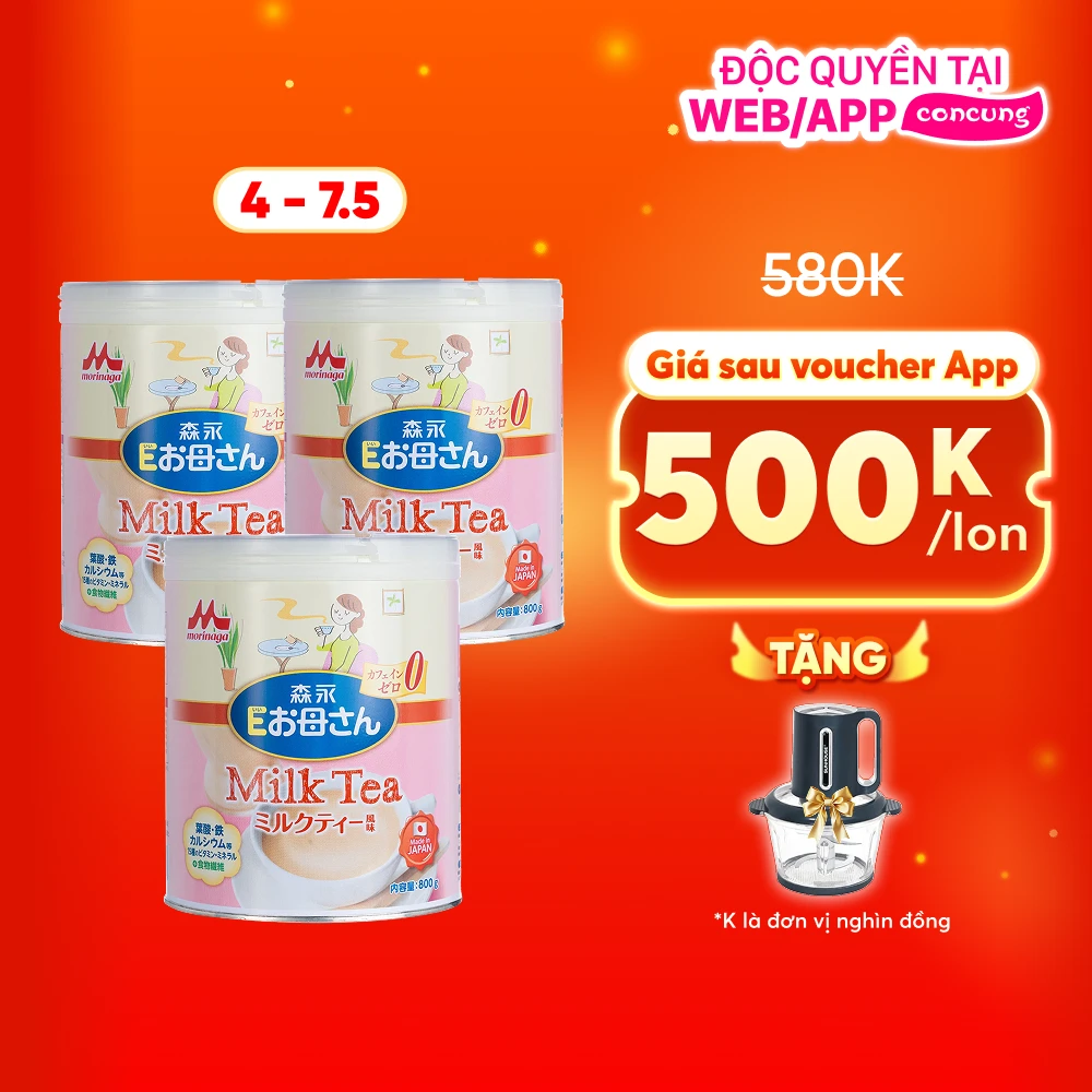 Combo 3 Thực Phẩm Bổ Sung Morinaga E-Okasan Hương Trà Sữa cho mẹ, 800g