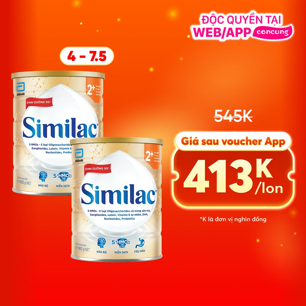Sữa Similac 2+ 800g (Từ 2 tuổi) (Bao bì cũ: 850g - Giao bao bì ngẫu nhiên)