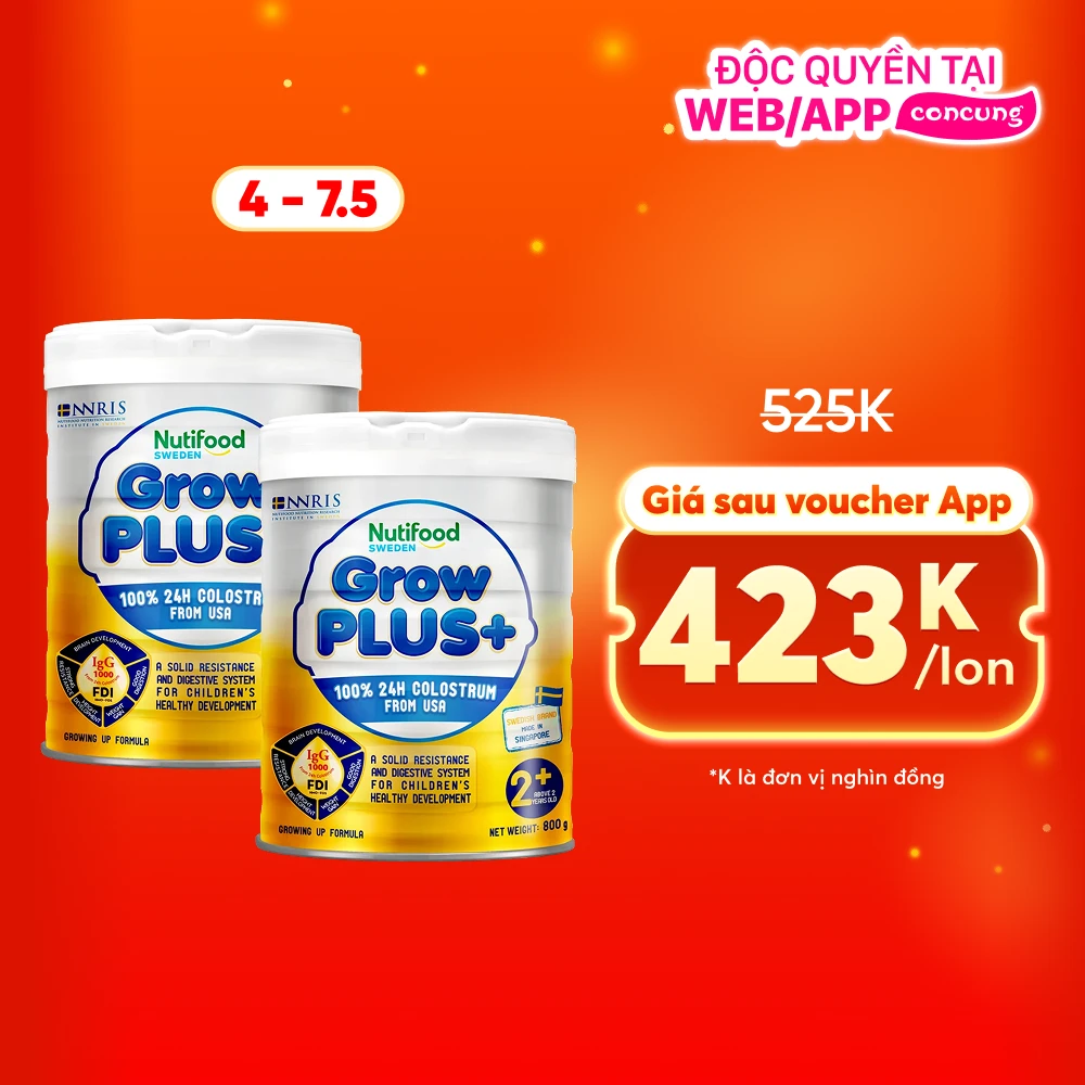 Sữa GrowPLUS+ Sữa Non Vàng 800g (Từ 2 tuổi)