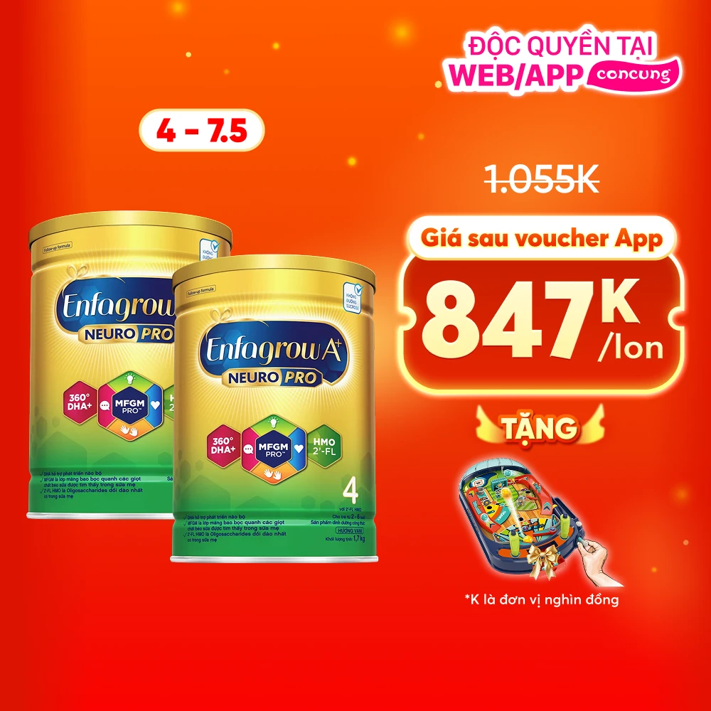 Combo 2 Enfagrow A số 4 1700g 2flex