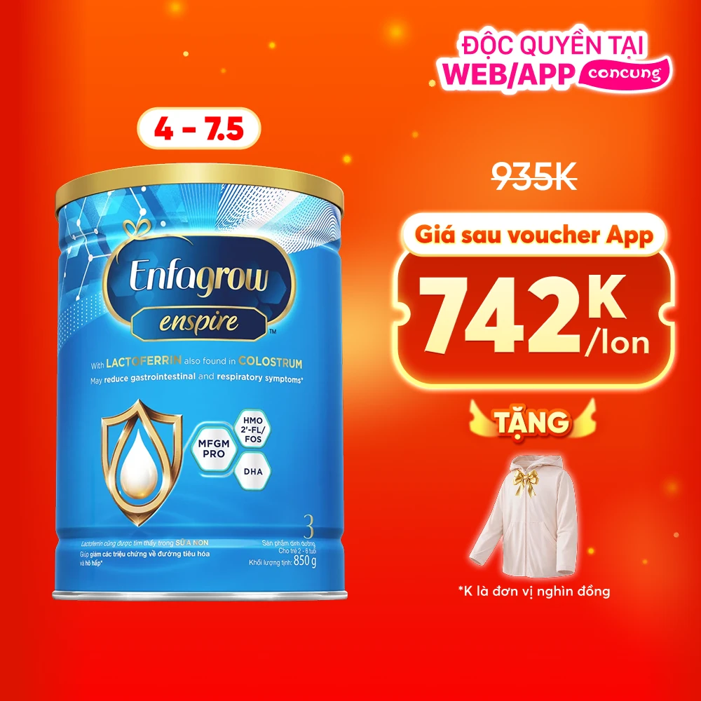 Sữa Enfagrow Enspire 3 850g (2-6 tuổi)