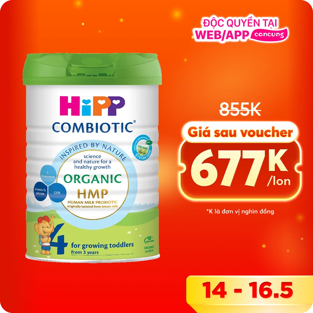 Sữa HiPP Organic Combiotic số 4 800g (từ 3 tuổi)