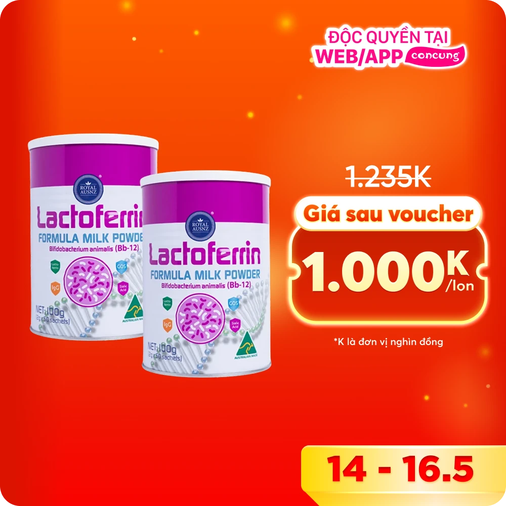 Combo 2 TPBS Royal Ausnz Lactoferrin Hồng Formula Milk Powder Bifidobacteriumanimalis (BB-12)