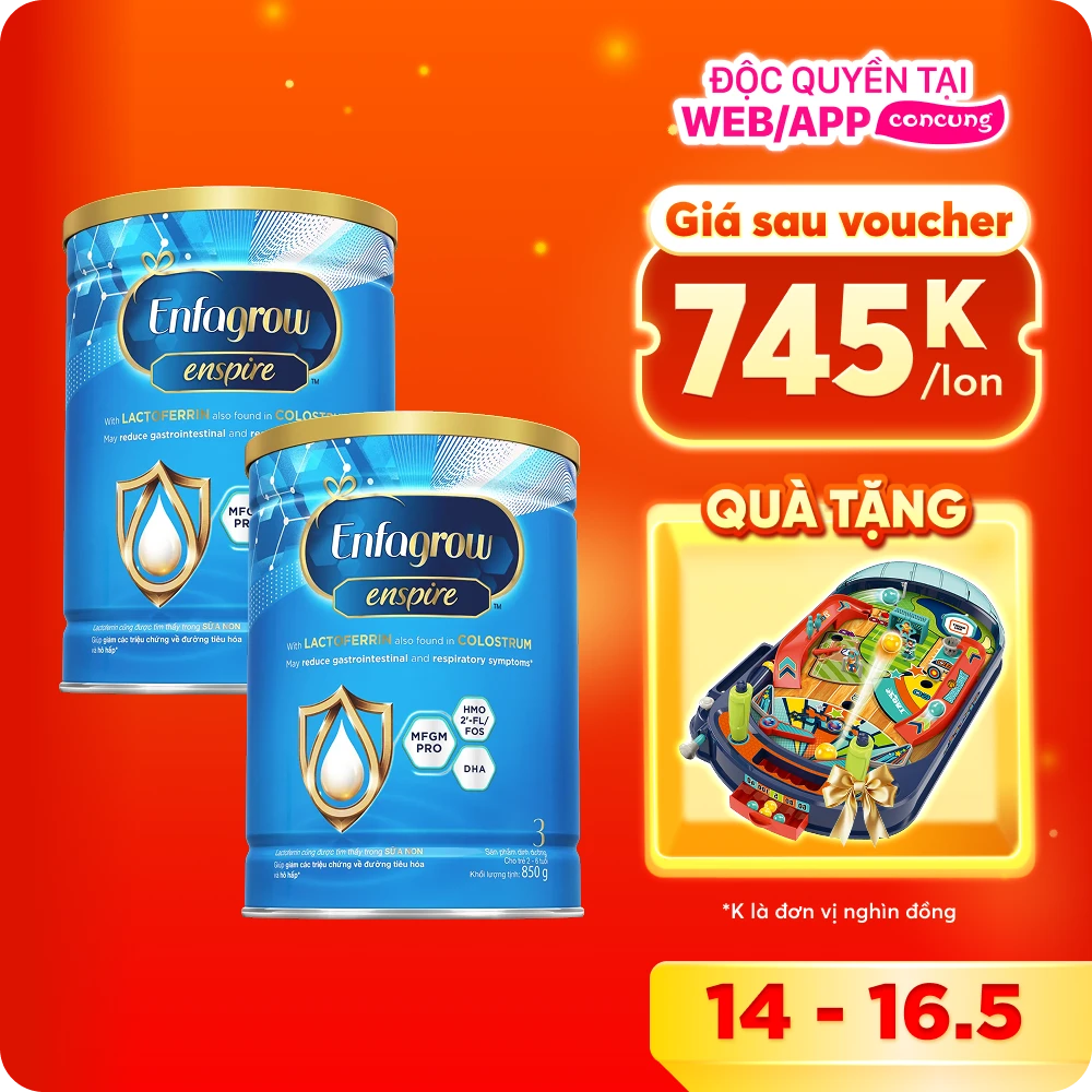 Combo 2 Sữa Enfagrow Enspire 3 850g (2-6 tuổi)