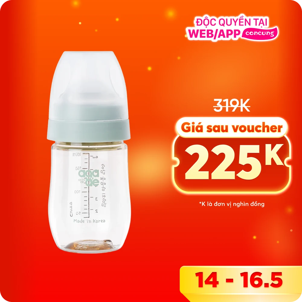 Bình sữa PPSU Aga-ae 180ml (Xanh)