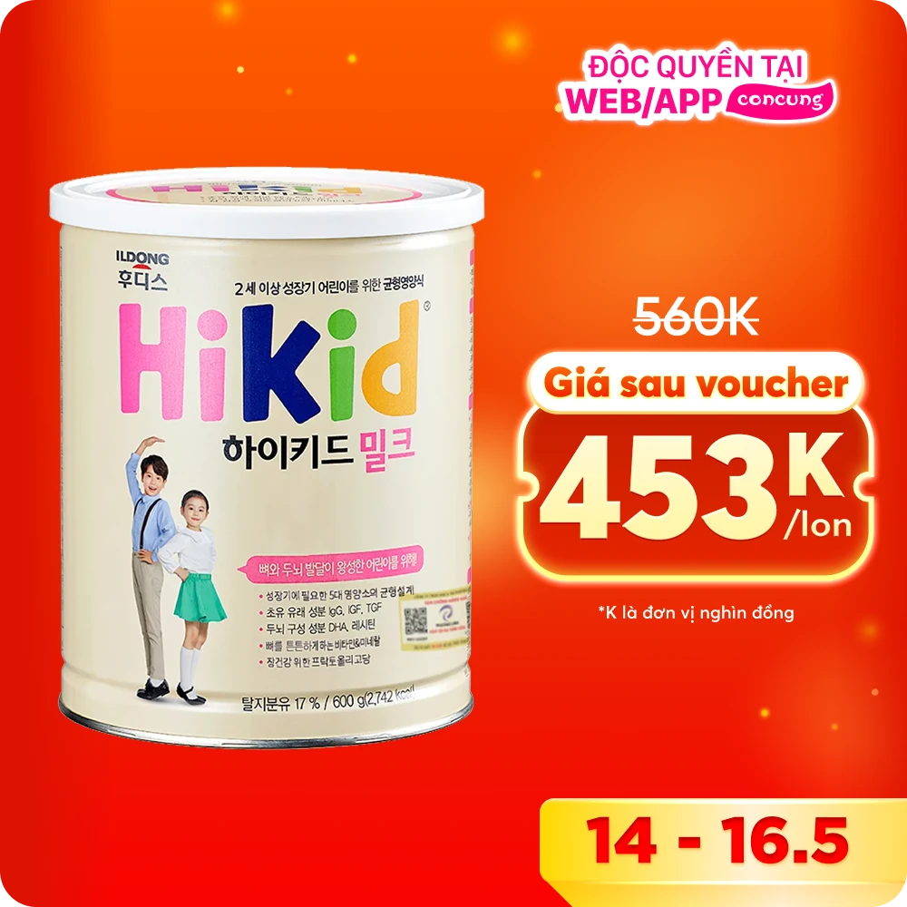 Sữa Hikid Vani cho trẻ từ 2 tuổi