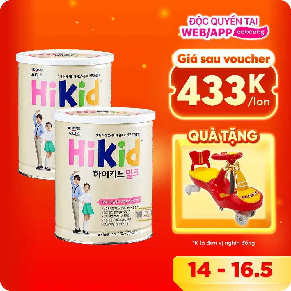 Combo 2 Sữa Hikid Vani cho trẻ từ 2 tuổi