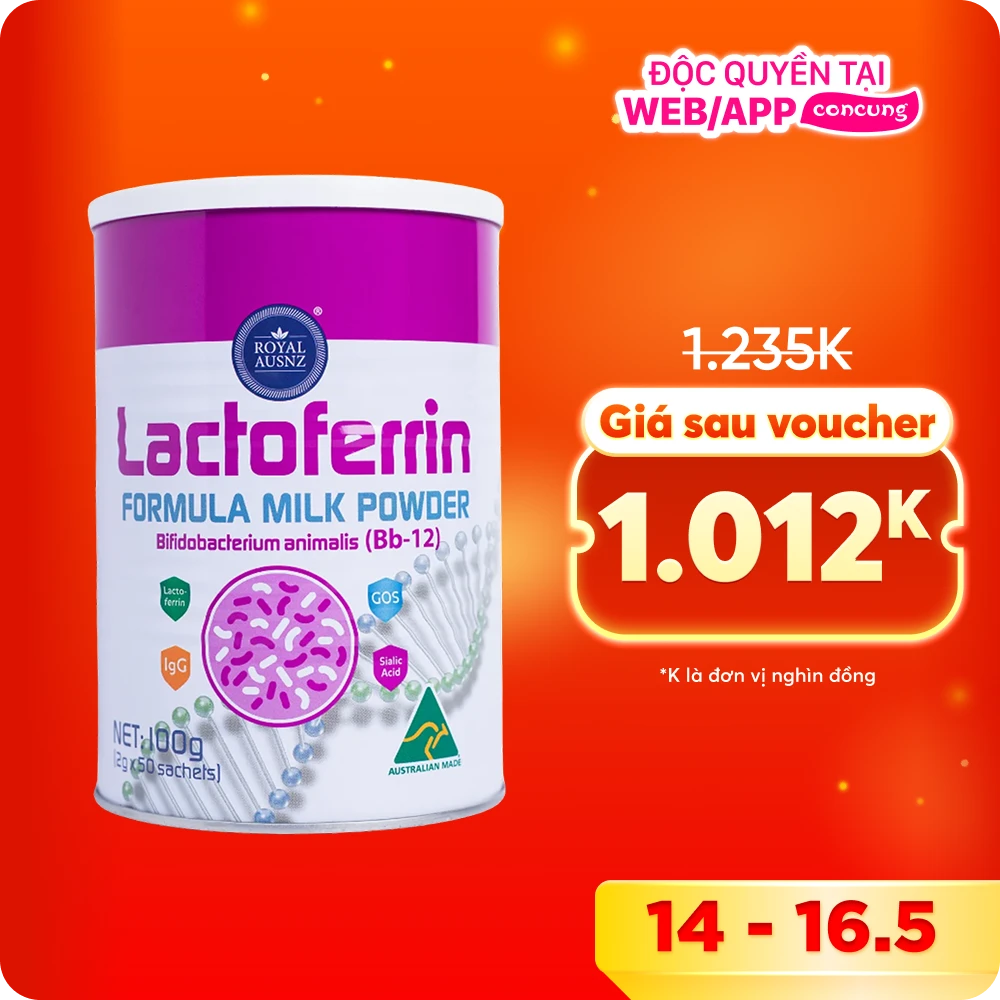 TPBS Royal Ausnz Lactoferrin Hồng Formula Milk Powder Bifidobacteriumanimalis (BB-12)