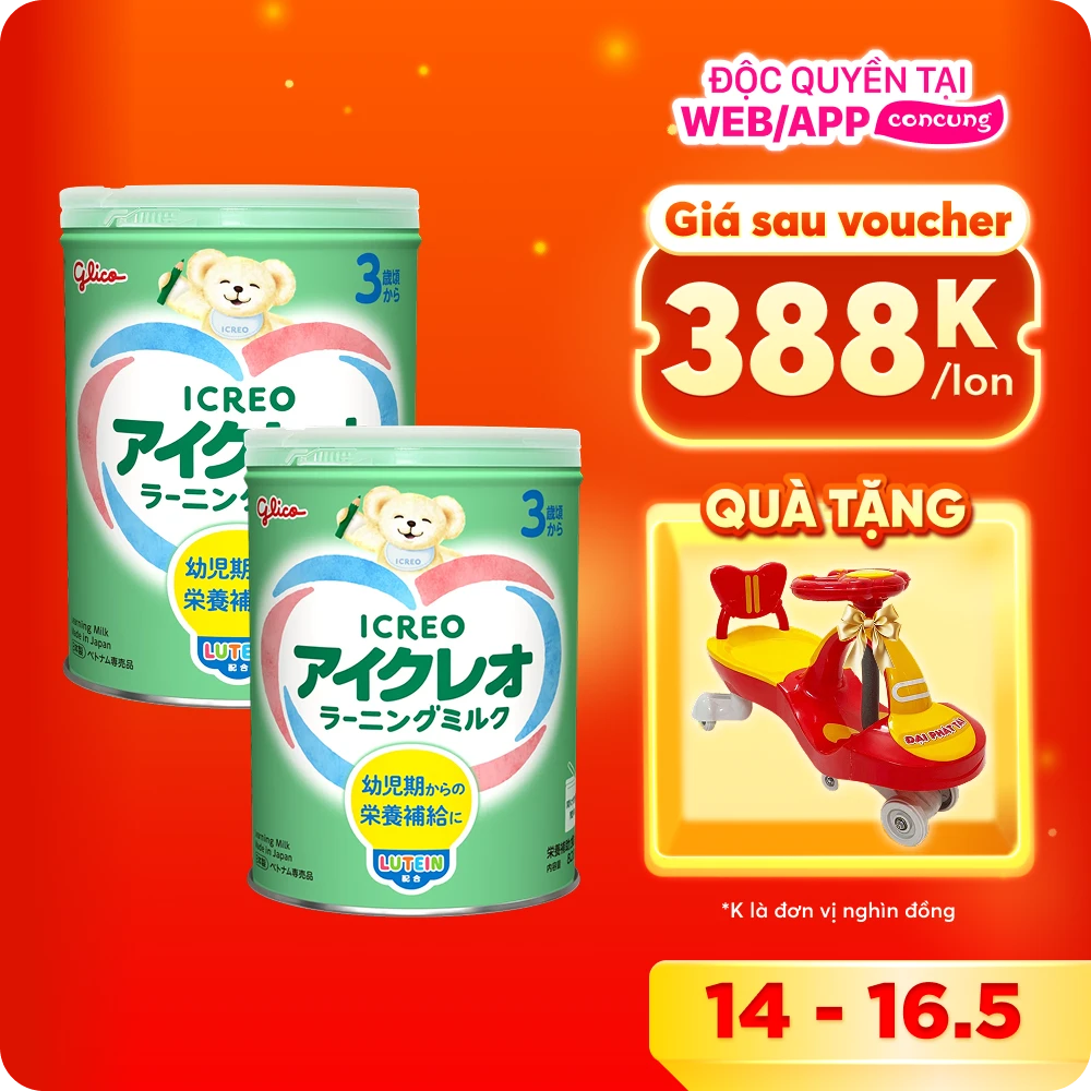 Combo 2 Thực phẩm bổ sung Icreo Learning Milk số 3 820g