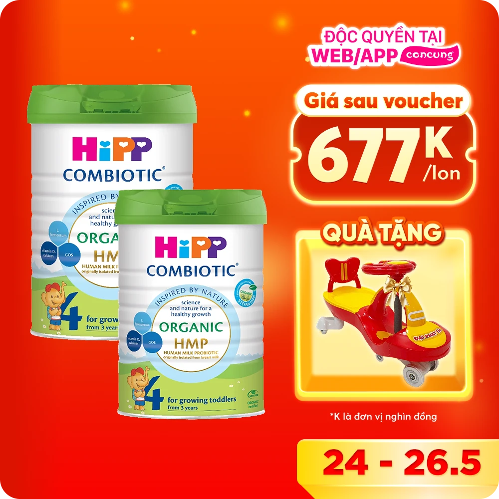 Combo 2 Sữa HiPP Organic Combiotic số 4 800g (từ 3 tuổi)