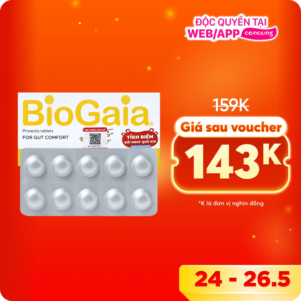 Men vi sinh dạng viên nhai Biogaia