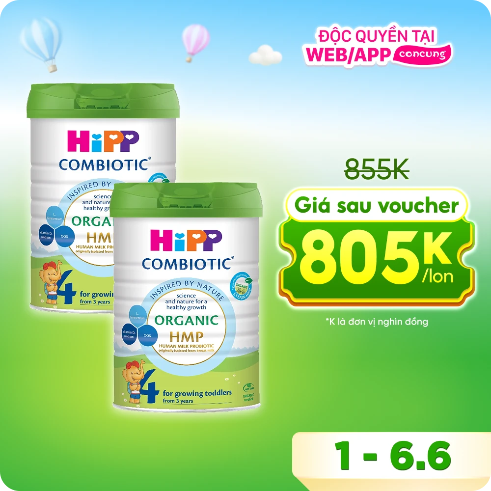 Sữa HiPP Organic Combiotic số 4 800g (từ 3 tuổi)