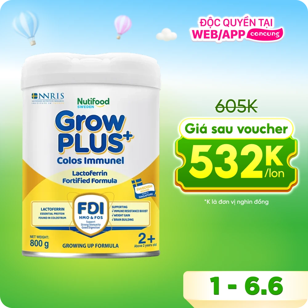 Sữa Abbott Grow 3+ 850g (3-6 tuổi) (tên cũ: Abbott Grow Gold 3+, giao bao bì ngẫu nhiên)