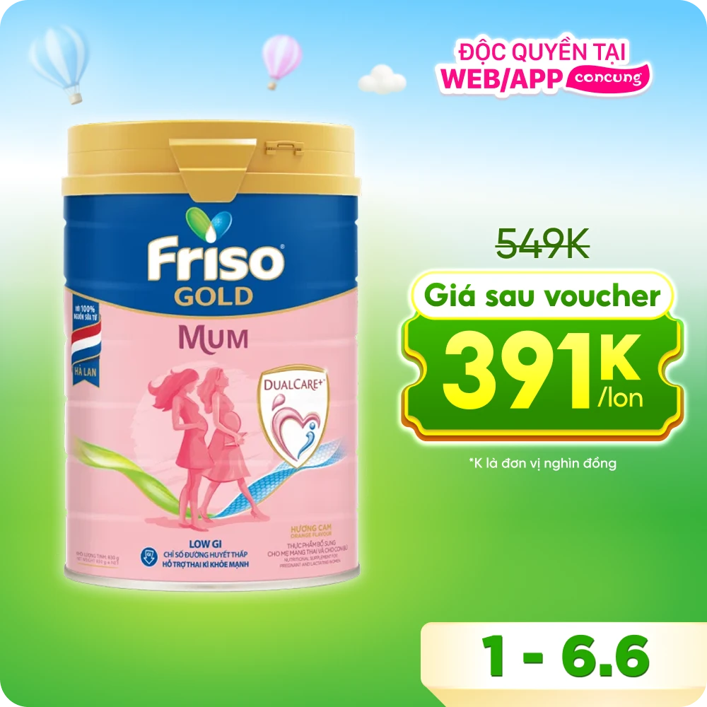 Sữa bầu Friso Mum Gold 830g hương cam *Giao bao bì ngẫu nhiên
