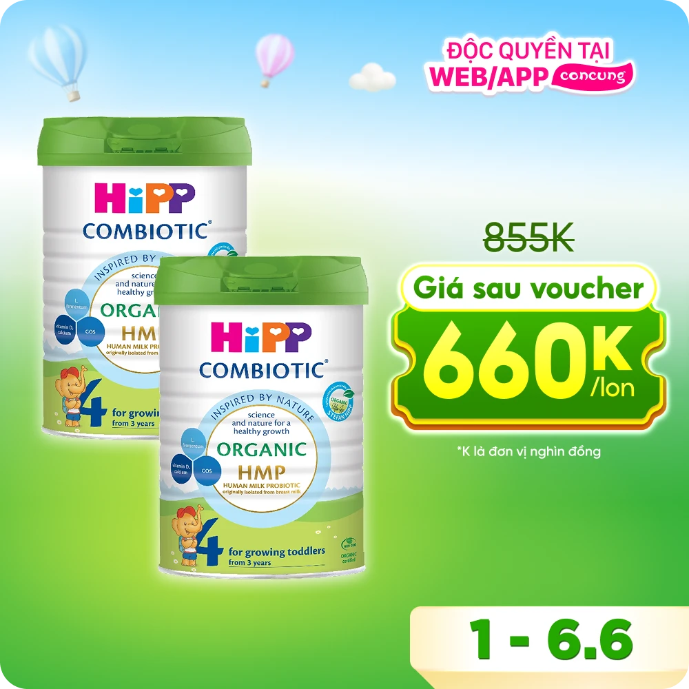 Combo 2 Sữa HiPP Organic Combiotic số 4 800g (từ 3 tuổi)