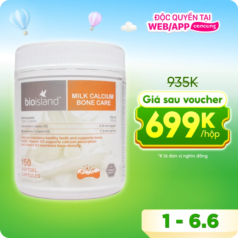 Thực phẩm bảo vệ sức khỏe BioIsland Milk Calcium Bone Care