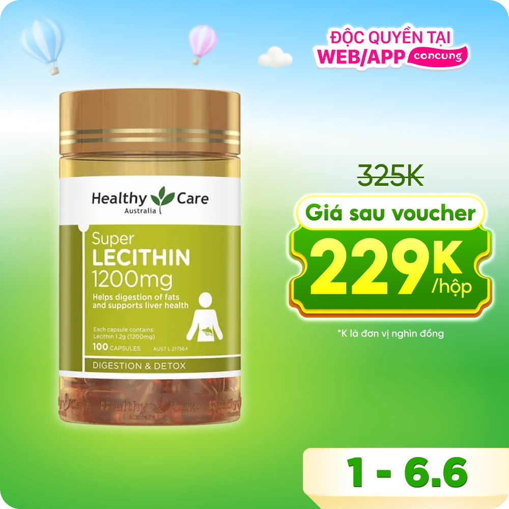 Tinh chất mầm đậu nành Healthy Care Super Lecithin 1200mg