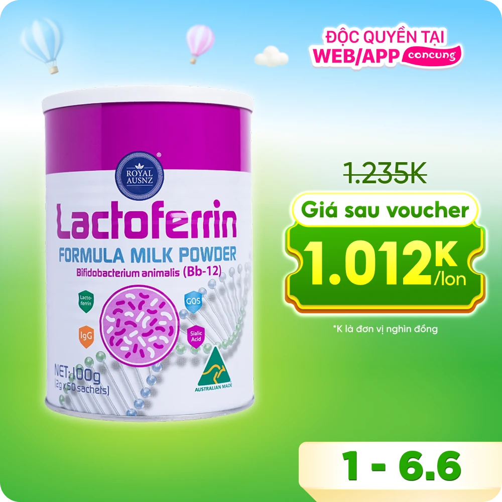 TPBS Royal Ausnz Lactoferrin Hồng Formula Milk Powder Bifidobacteriumanimalis (BB-12)
