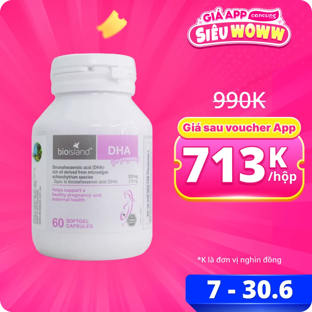 Thực phẩm bảo vệ sức khỏe BioIsland DHA For Pregnancy