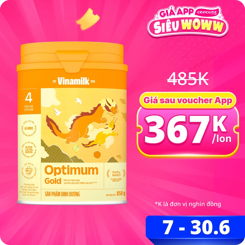 Sữa Vinamilk Optimum Gold 4 850g (2-6 tuổi)