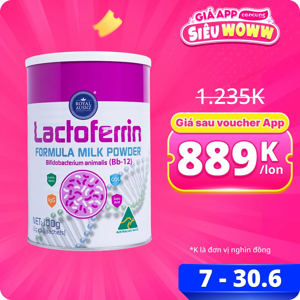 TPBS Royal Ausnz Lactoferrin Hồng Formula Milk Powder Bifidobacteriumanimalis (BB-12)