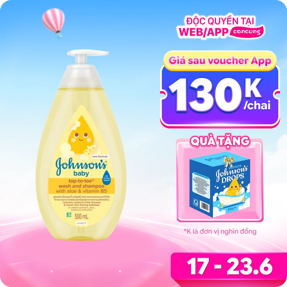 Sữa tắm gội toàn thân Johnson Baby 500ml *Giao bao bì ngẫu nhiên