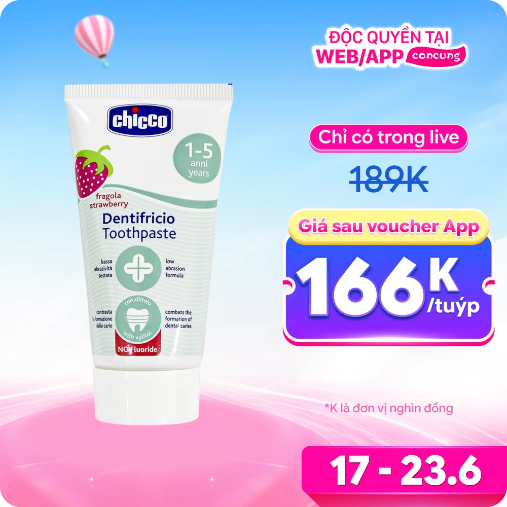 Kem đánh răng hương Dâu 12M+ Chicco