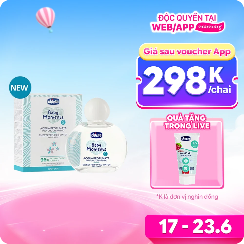 Nước hoa hương tự nhiên 0M+ Chicco 100ml