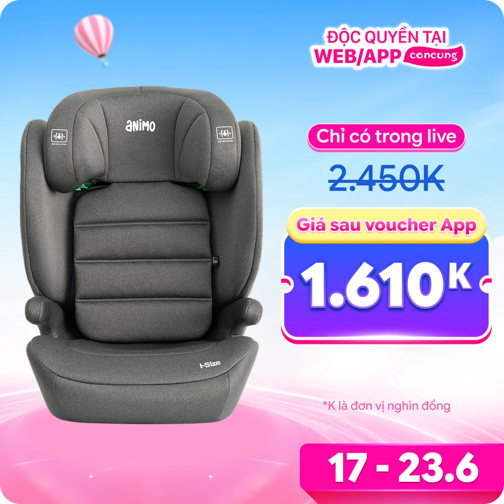 Ghế ngồi ô tô Animo Flexi Pro Isofix (100-150cm, i-size, HB629, Echo)