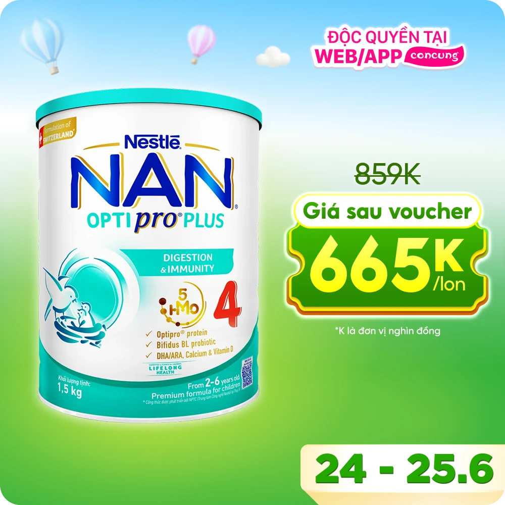 Combo 2 lon Friso Gold 4, 2 - 6 tuổi (1400gr)
