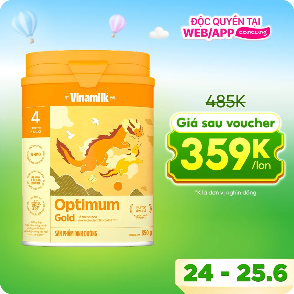 Sữa Vinamilk Optimum Gold 4 850g (2-6 tuổi)