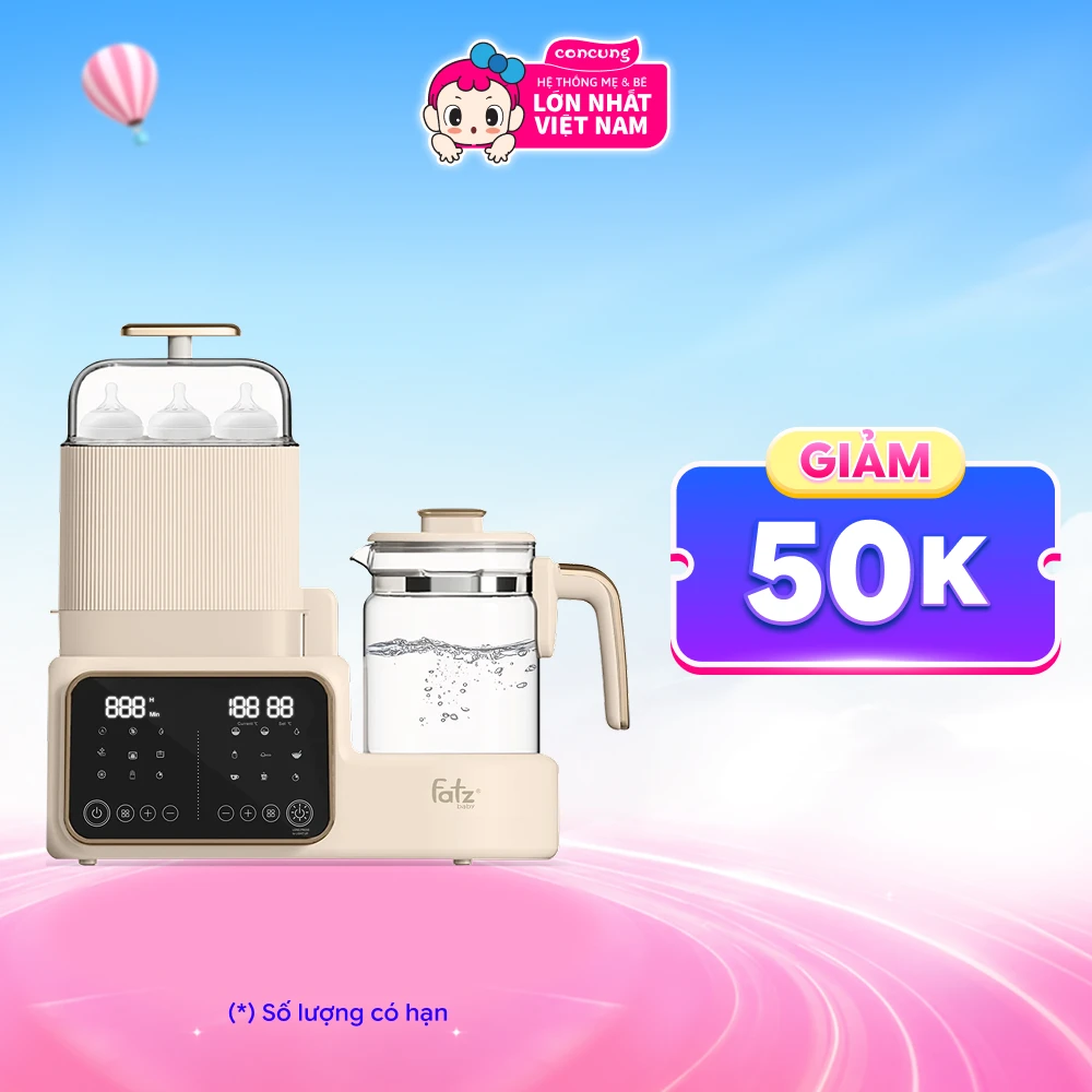 Máy đa năng điện tử Fatz Multimax 7 (tiệt trùng/sấy khô/Hâm sữa/Hầm cháo chậm/Đun & hâm nước)