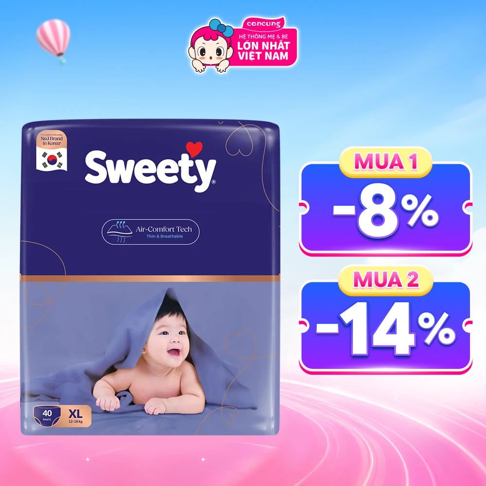 Tã quần Sweety cỡ XL 40 miếng